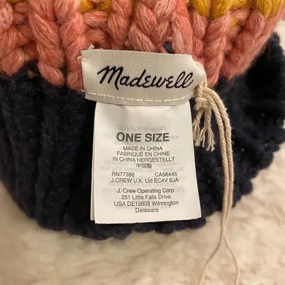 NWT Madewell Hat PomPom Multicolored - Picture 5 of 8